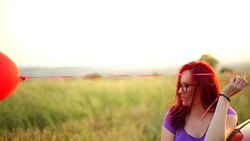 Hippie girl in the car on a journey Stock Footage