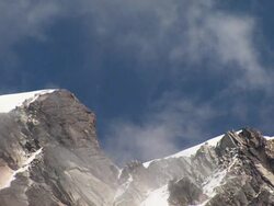 CU of rocky Huayna Potosi glacier in Andes Region of Bolivia Stock Footage