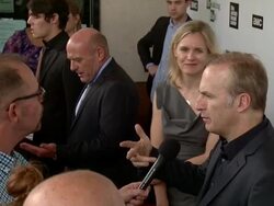 Rj Mitte, Dean Norris and Bob Odenkirk at The Film Society Of Lincoln Center And AMC Celebration Of "Breaking Bad" Final Episodes Stock Footage