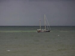 Yacht in a storm, moving through rough water - HD Stock Footage