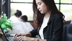 Women's hands typing on keyboard  computer Stock Footage