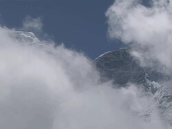 MS ZO View of Mount Kangtega / Tengboche,  Khumbu Region, Nepal Stock Footage
