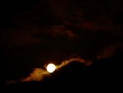 Red moon and clouds Stock Footage