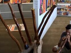 Playing Didgeridoo Stock Footage