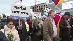 CLEAN : Several thousand rally against refugees migrants in Berlin 2 News Clip