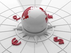 Globe with a compass Stock Footage