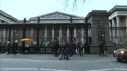 Exterior views of the British Museum in London News Clip