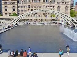 Nathan Phillips Square Timelapse in a Sunny Summer Day Stock Footage