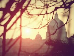 Rome Dome from Pincio Hill Stock Footage