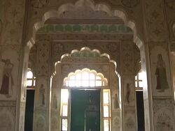 Tilt Down Interior Ahhichatragarh Fort Nagaur Rajasthan India Stock Footage