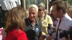 Democrat Charlie Crist kicks-off the last day of a bitterly-fought campaign to retake the Governor's mansion in Florida. Republican Lieutenant Governor Carlos Lopez-Cantero joins supporters with a counter-rally in favor of the Republican ticket. (Nov. 3) Instructional Video