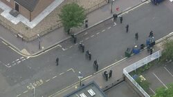 Aerials of Cars on Fire During London Riots News Clip