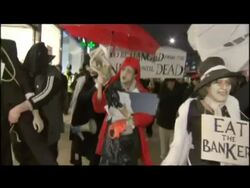 Anti bankers economy protest           News Clip