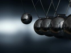 Balancing balls Newton's cradle animation Stock Footage