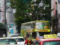 MS, Traffic on the Ginza, Sukiyabashi Street, Tokyo, Japan Stock Footage