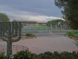 Leftt-to-Right Motion controlled Time-Lapse Knesset Menorah Stock Footage