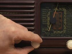 Detail of Old Vintage Radio Tuning Stock Footage