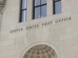 CU, James A. Farley Building (U.S. General Post Office), Manhattan, New York City, New York, USA Stock Footage