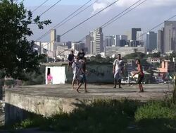 Football In Brazil - Morro Da Sao Carlos Favela Stock Footage