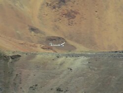 2010 AERIAL Glider flying over rocky mountains / Santiago de Chile, Gran Santiago, Chile Stock Footage