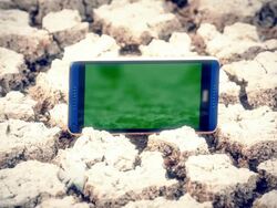 Drought with smartphone background Stock Footage