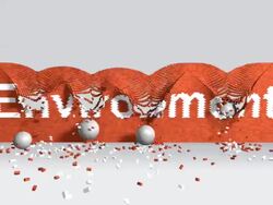 MS Brick wall of environment brought down by four spherical boulders / Greece Stock Footage