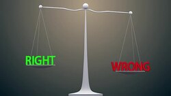 between Right and Wrong Stock Footage