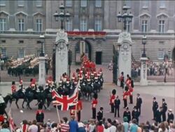 Procession through London, Wedding of HRH Prince of Wales and Diana Spencer - going back to Buckingham Palace, London, England. July 1981 Stock Footage
