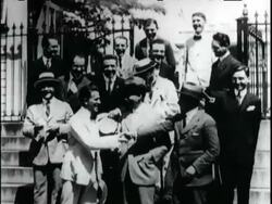 Italian journalists meet President Wilson Stock Footage
