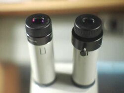CU, TU, SELECTIVE FOCUS, Microscope eyepiece tubes Stock Footage