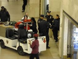 Grand Central Terminal GCT Fire-EMS assisting a pe Stock Footage