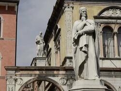 MS Shot of Piazza dei Signori, Square with Dante monument / Verona, Veneto, Italy Stock Footage