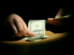 Gangster counting money Stock Footage