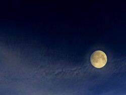 Fantastic full moon and time-lapse moving clouds Stock Footage