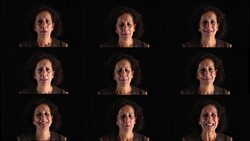 Variation of facial expressions by mature adult woman Stock Footage