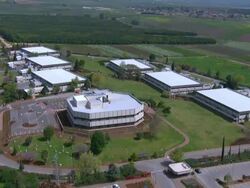 Aerial Tel Hay, a noted monument, tourist attraction, and a college, Upper Galilee, Israel Stock Footage