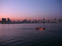 Night Scene in Tokyo Bay, Japan Stock Footage