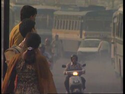 INDIA: NEW DELHI: AIR QUALITY DETERIORATING News Clip