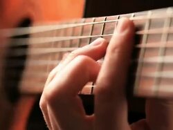 Close up video of guitarists hands macro Stock Footage