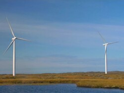 Wind Turbine and Water Stock Footage