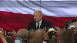 Poland's ruling party leader reacts to exit polls News Clip
