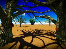 dried up trees on the desert Stock Footage