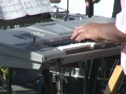 Playing Musical Keyboard Stock Footage