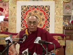 MS Dalai Lama speaking about personal peace affecting communities AUDIO / Dharamsala, Himachal Pradesh, India Stock Footage