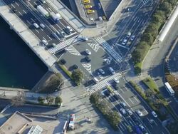 Road junction Stock Footage