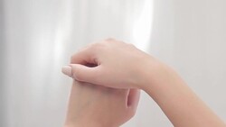 Beauty Care. Young Beautiful Girl Applying Moisturizer Stock Footage