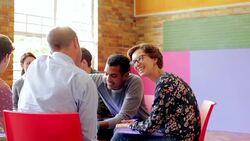 People talking in group therapy session Stock Footage