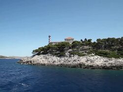Lighthouse on Kornat Island, Kornati National Park Stock Footage