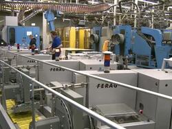 MS Shot of newspaper print office / Frankfurt, Hesse, Germany Stock Footage