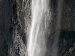 CU Staubbach waterfall at bernese alps / Lauterbrunnen, Bernese Oberland, Switzerlan Stock Footage